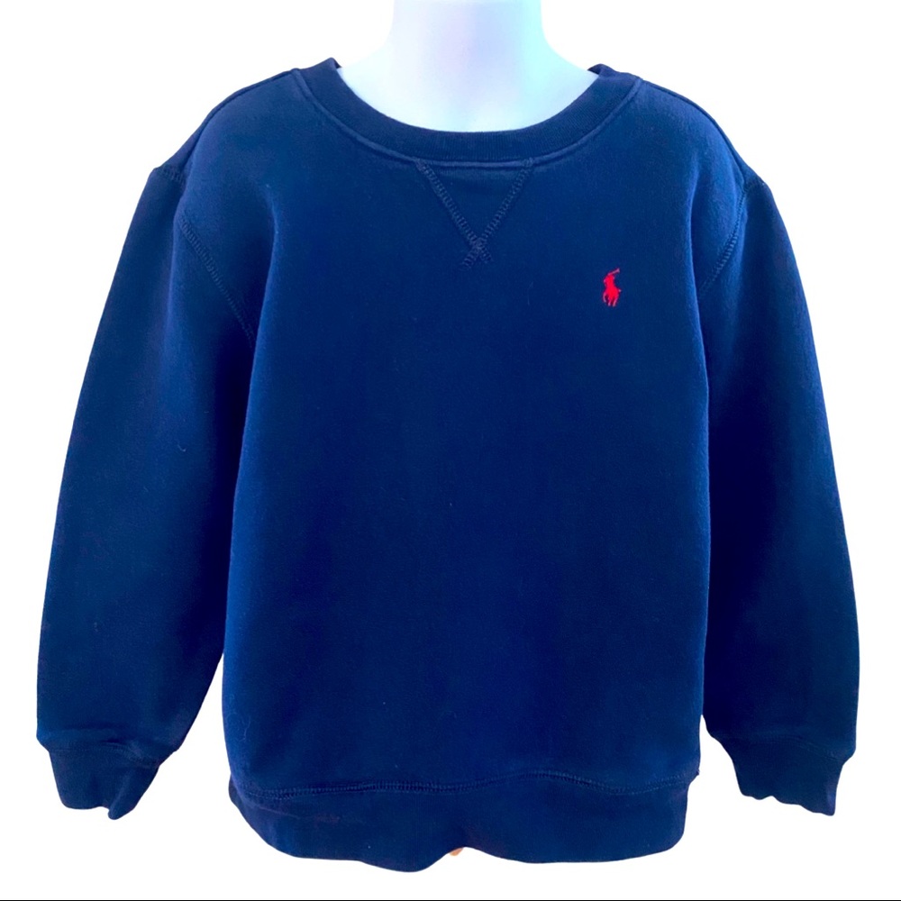 Polo Ralph Lauren Boys Cotton-Blend-Fleece Sweatshirt - NAVY - Size 6